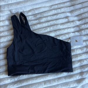 Fabletics Black Asymmetrical Sports Bra